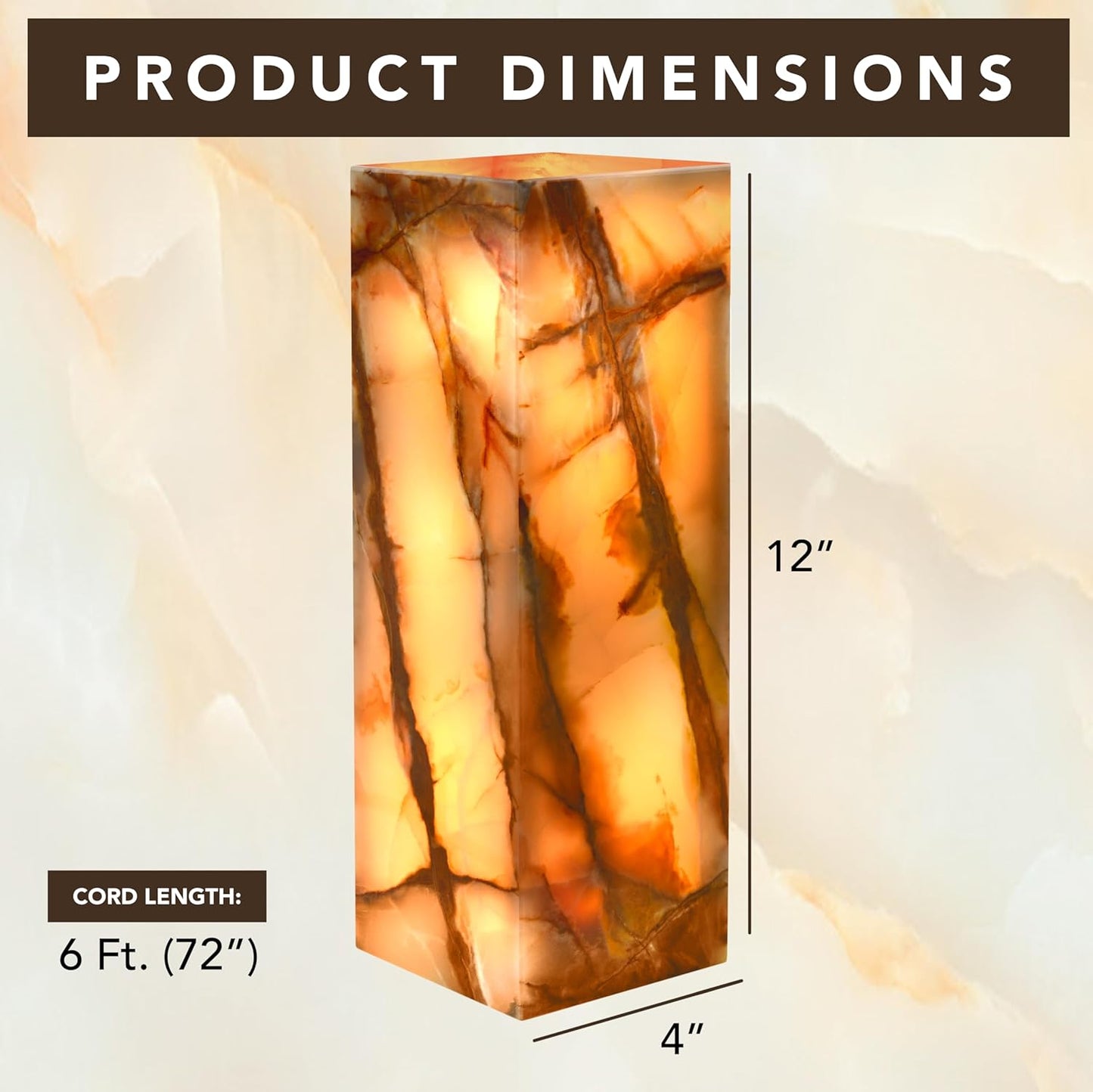Luxury Onyx Marble Rectangle Table Lamp