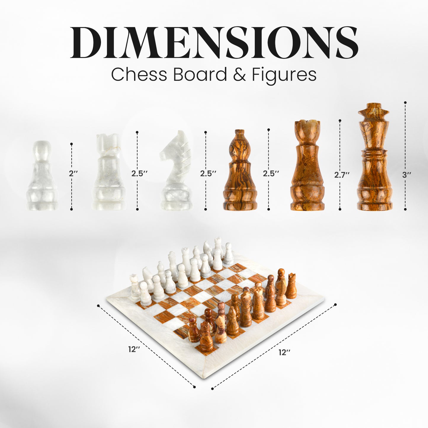 Luxury Onyx Marble Chess Set Handcrafted