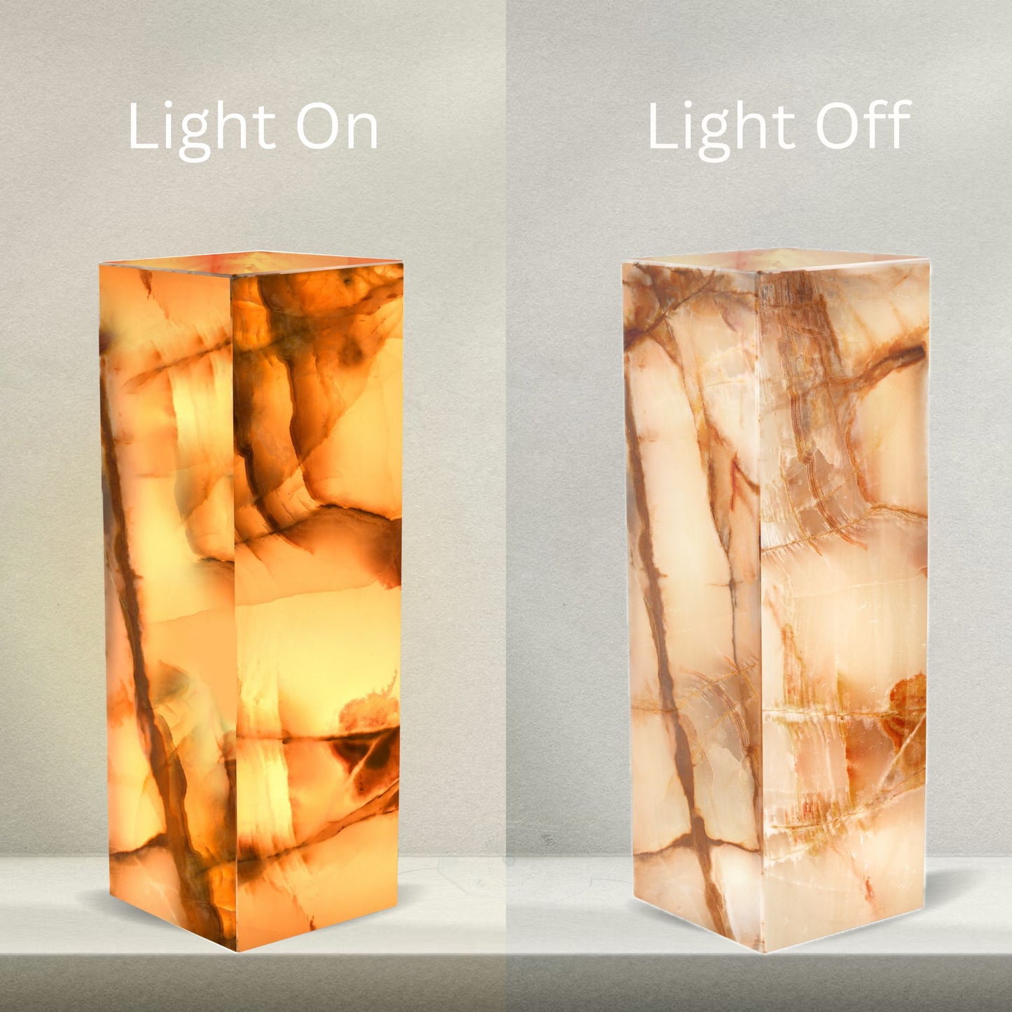 Luxury Onyx Marble Rectangle Table Lamp
