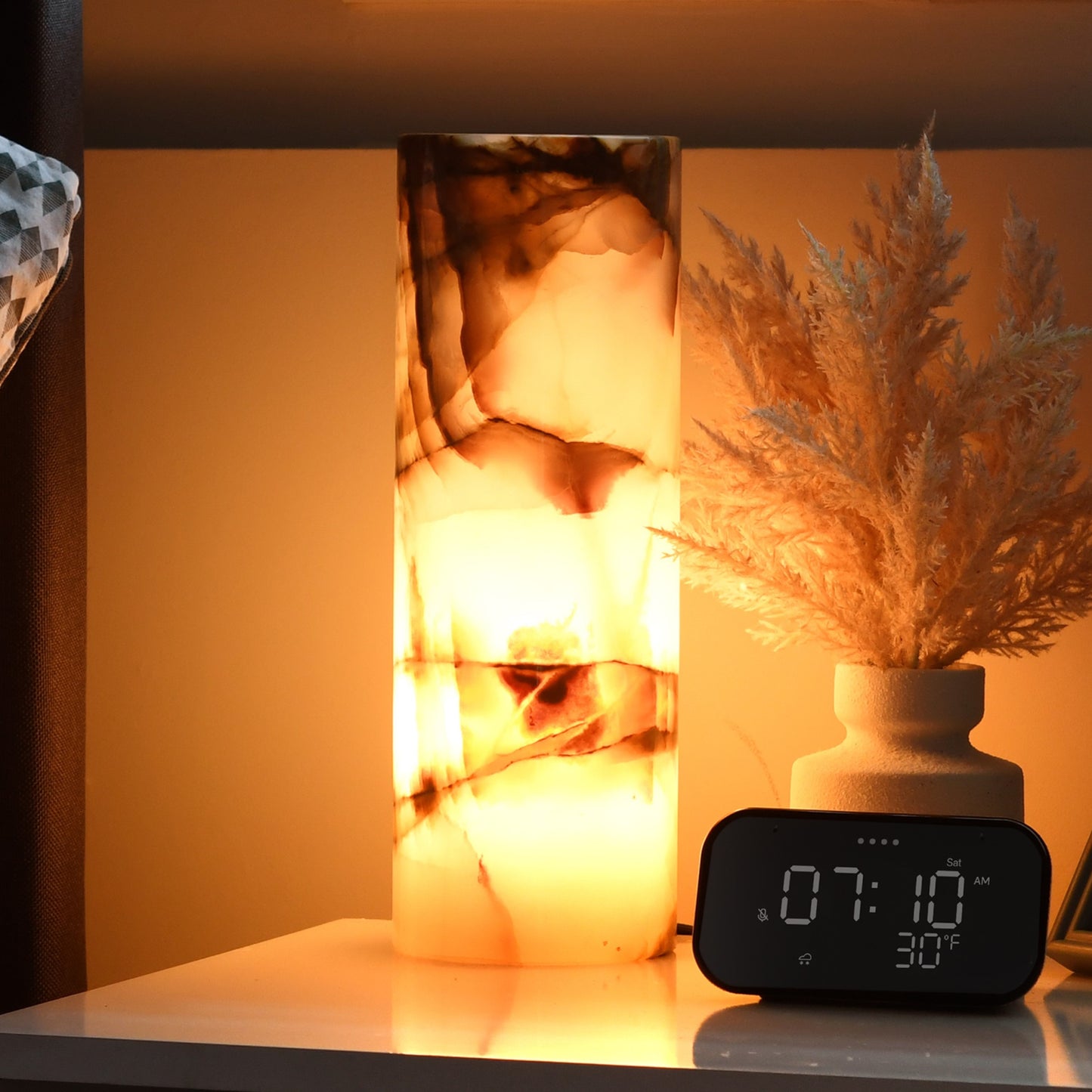 Luxury Marble Cylinder Table Lamp