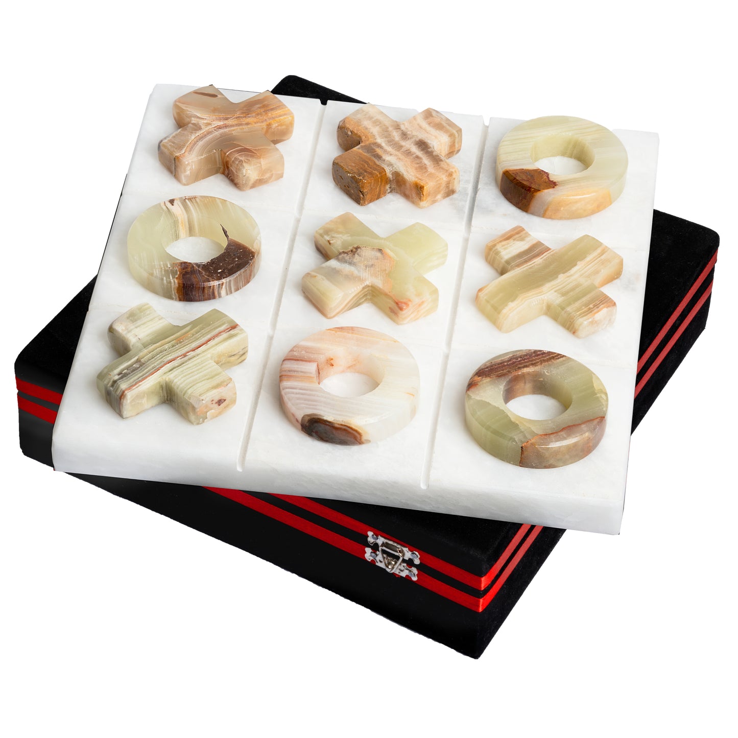 Luxury Olive Marble Tic-Tac-Toe Game Set | Sophisticated Father’s Day Gift
