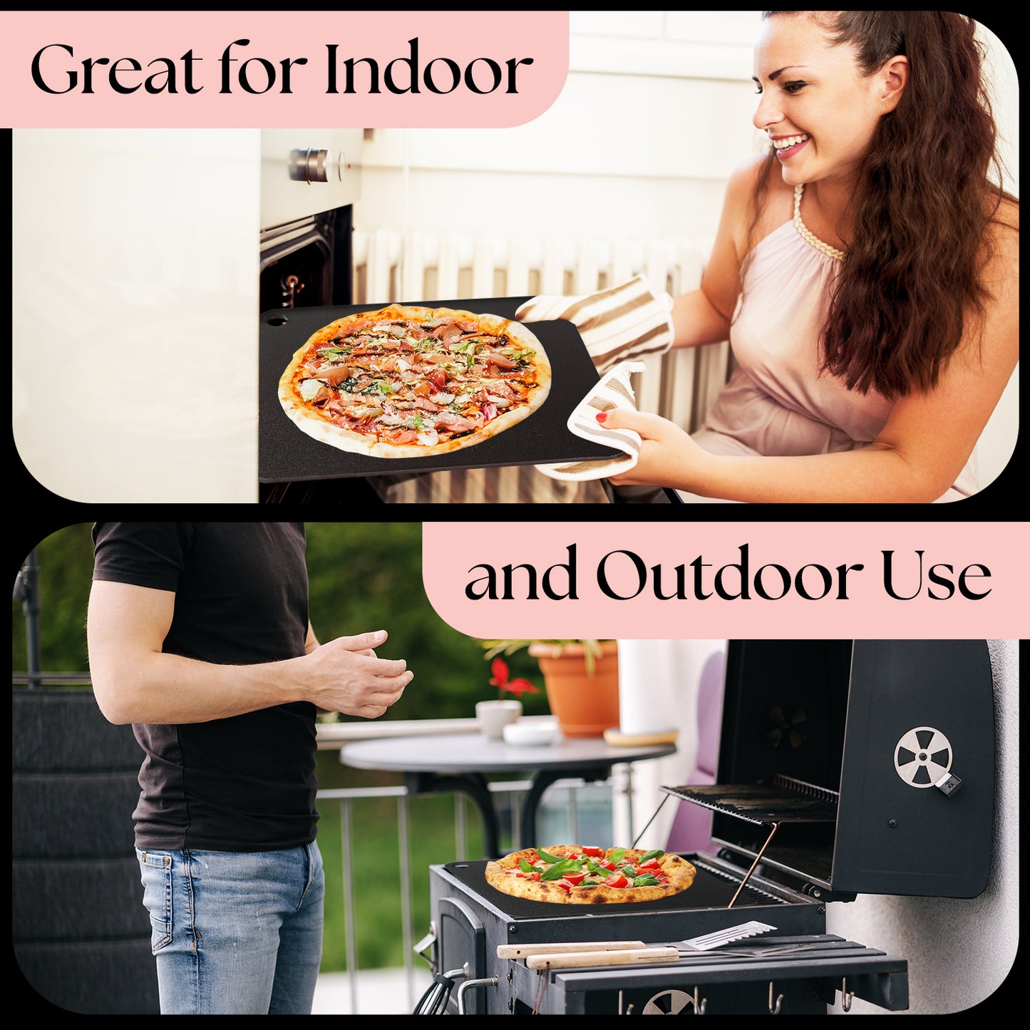 UMAID Pizza & Baking Steel for Oven & Grill – 16"x13.4", Pre-Seasoned for Crispy Crust, Includes Recipe Booklet