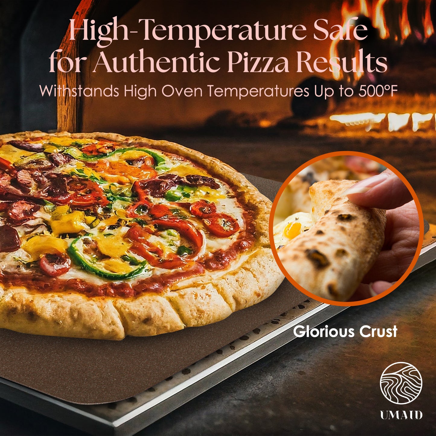 UMAID Pizza & Baking Steel for Oven & Grill – 16"x13.4", Pre-Seasoned for Crispy Crust, Includes Recipe Booklet