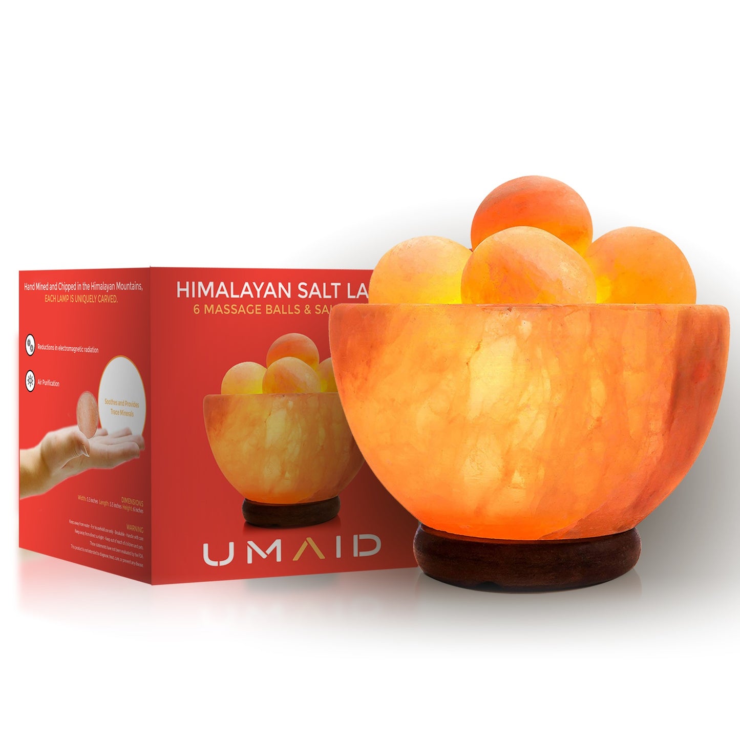 Sleek Modern Wooden Base for Himalayan Salt Lamp Stability