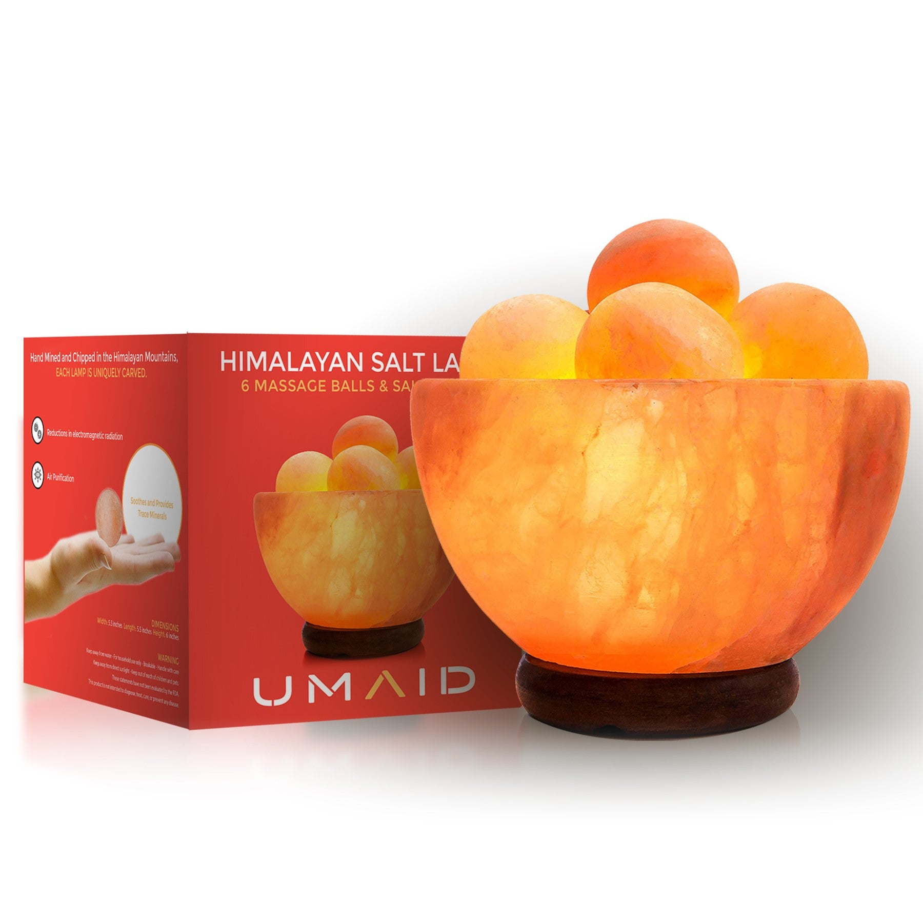 Sleek Modern Wooden Base for Himalayan Salt Lamp Stability