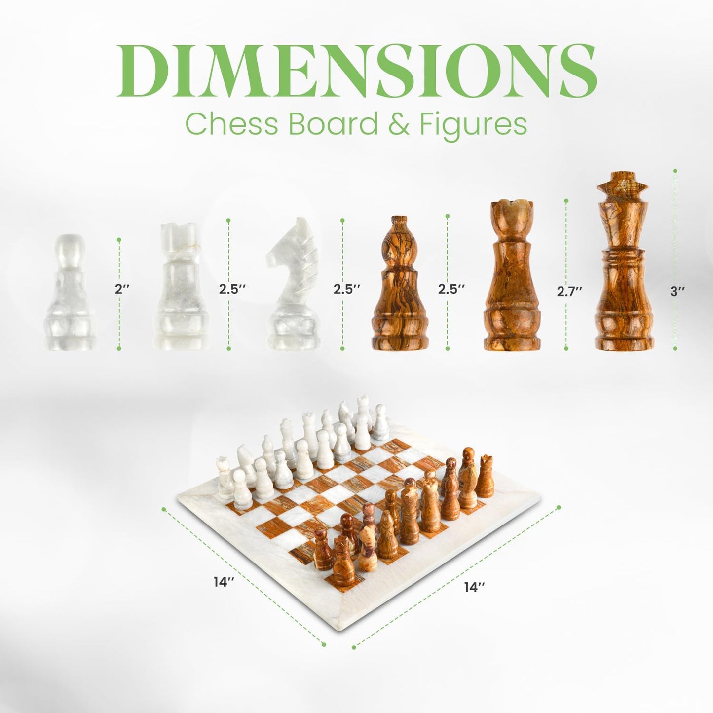 Marble Chess Set in Brown & White