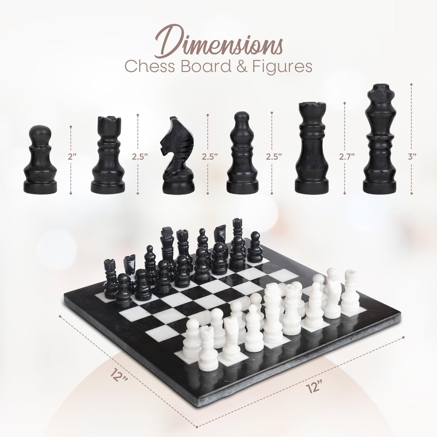 Marble Chess Set in Black & White