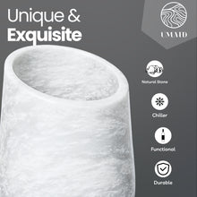 Marble Wine Chiller for Parties and Dinner, Holds Any 750ml Bottle, Ideal Gifts for the Bar & Wine Lovers, (White Marble)