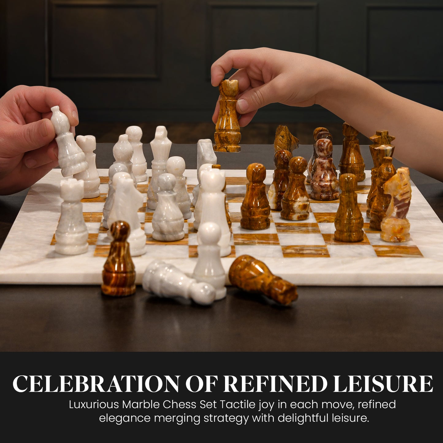 Luxury Onyx Marble Chess Set Handcrafted