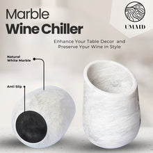 Marble Wine Chiller for Parties and Dinner, Holds Any 750ml Bottle, Ideal Gifts for the Bar & Wine Lovers, (White Marble)