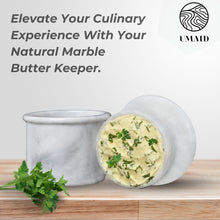 Marble Butter Crock, a Countertop French Butter Dish Keeper for Spreadable Butter