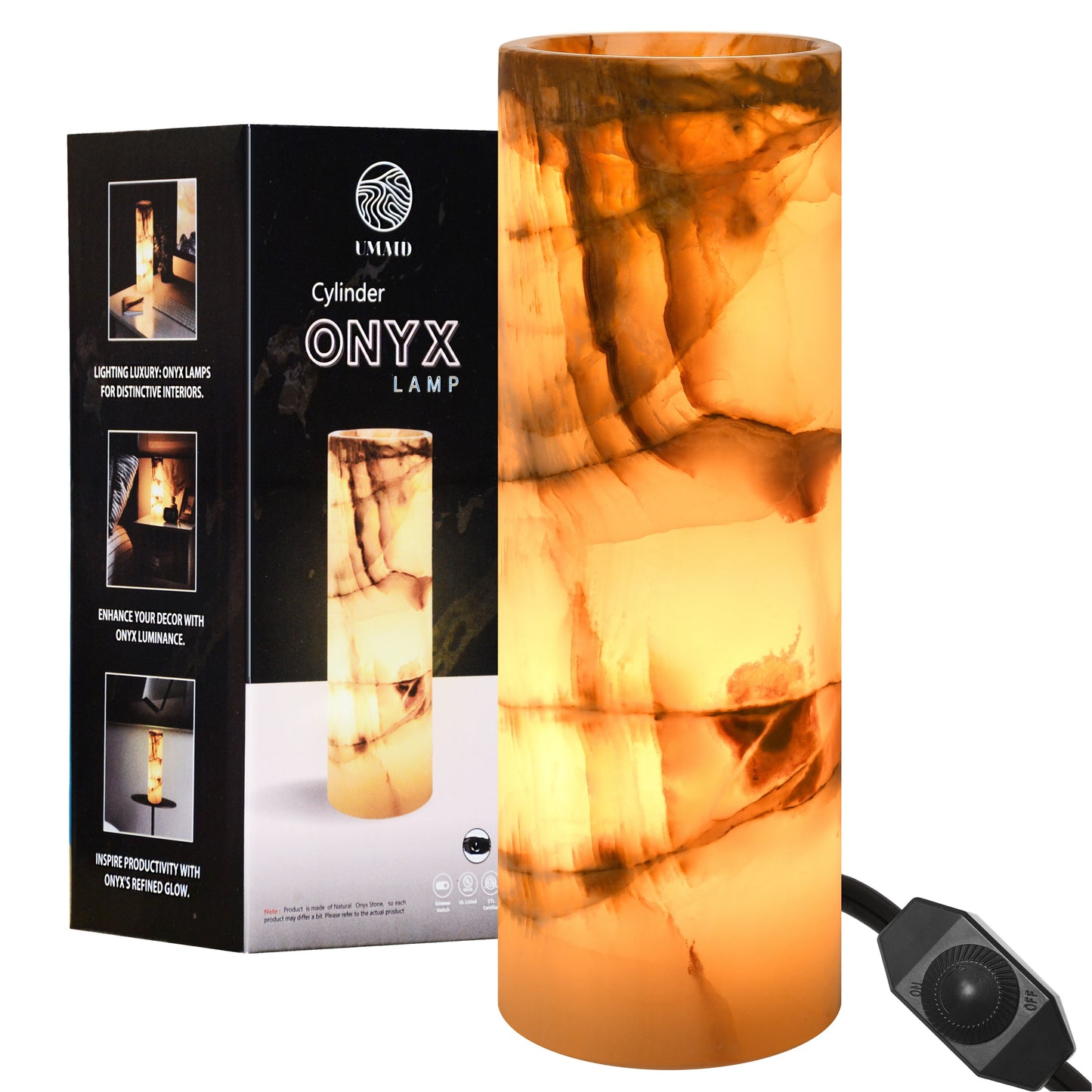 Onyx Marble Cylinder Table Lamp