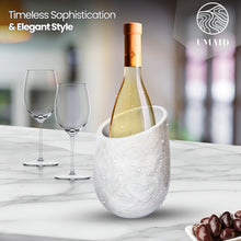 Marble Wine Chiller for Parties and Dinner, Holds Any 750ml Bottle, Ideal Gifts for the Bar & Wine Lovers, (White Marble)