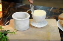 Marble Butter Crock, a Countertop French Butter Dish Keeper for Spreadable Butter