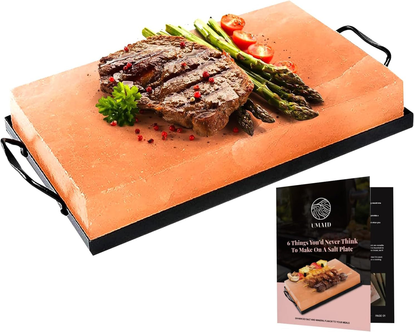 Father’s Day Favorite Gift – Himalayan Salt Block with Black Iron Tray