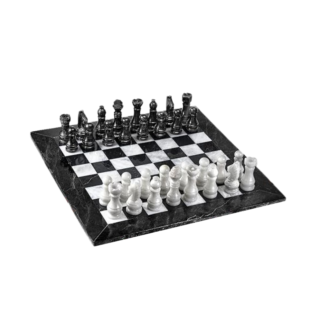 Marble Chess Set in Black & White