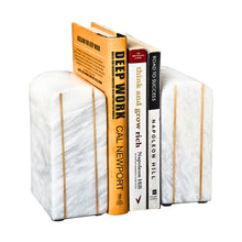 Luxury Marble Bookends - Heavy Duty Stone Book Holders