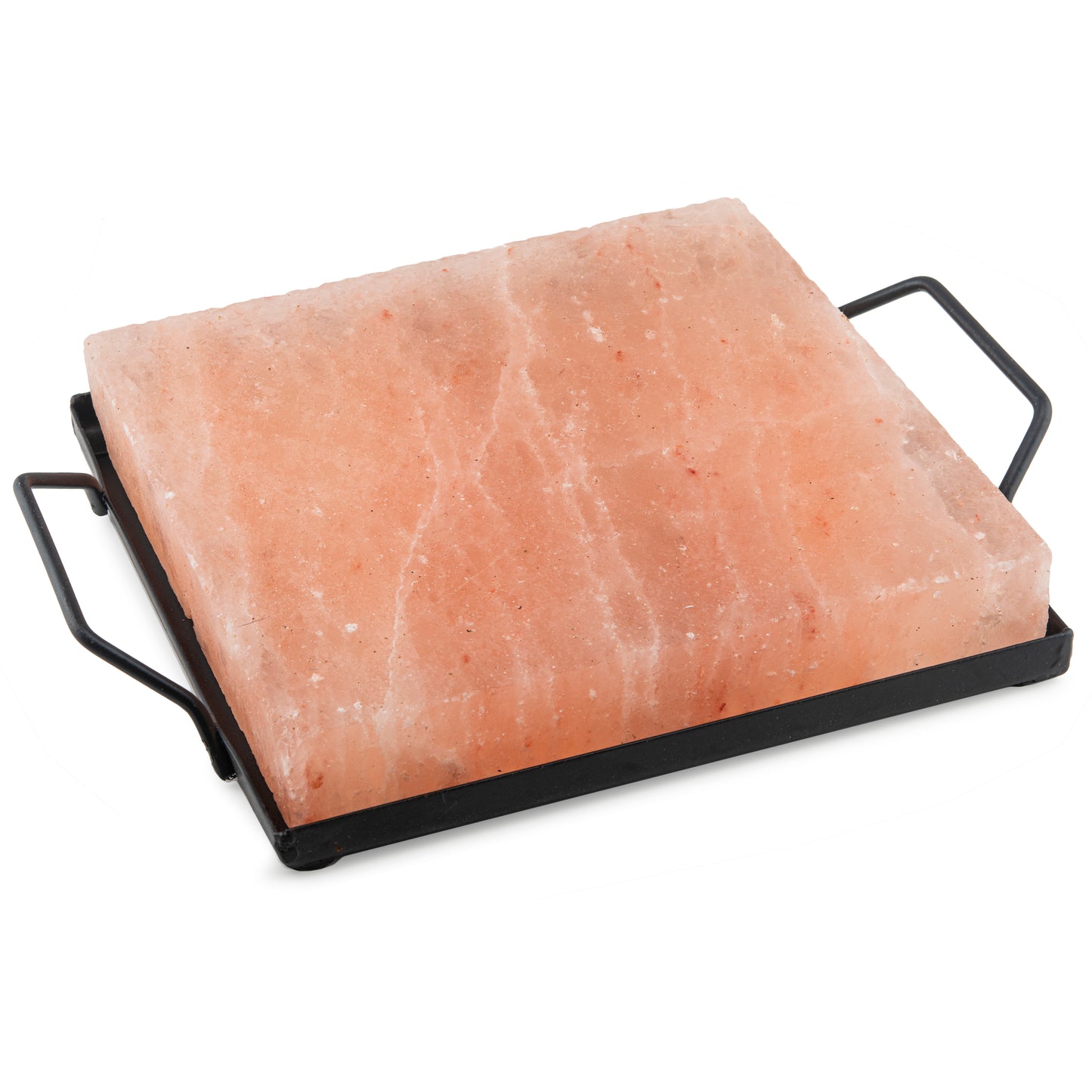 Himalayan Salt Block with Black Iron Tray