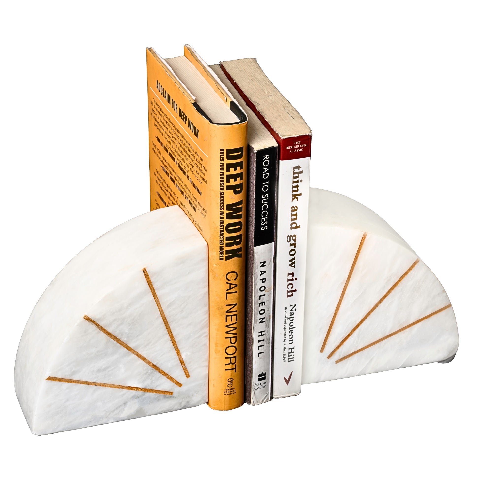 Luxury Solid Marble Bookends in Circular Arch Shapes