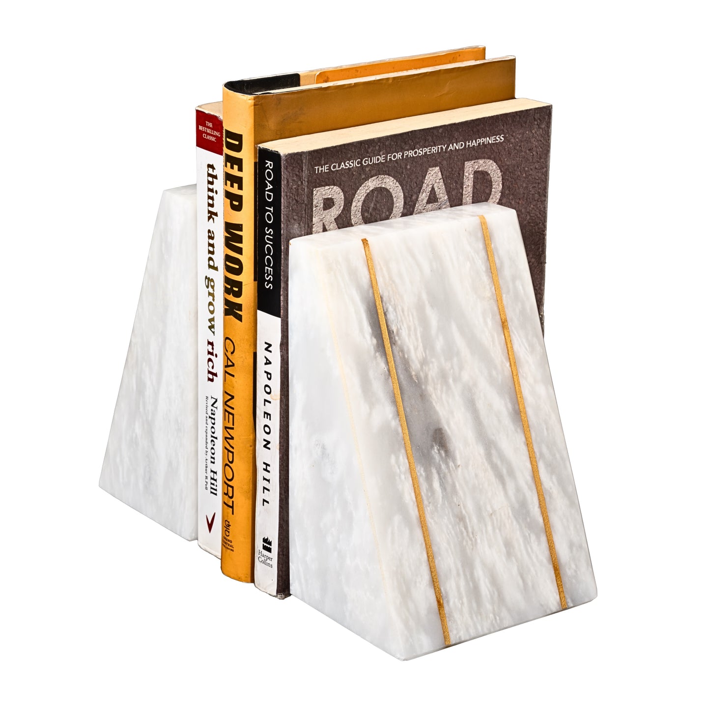 Luxury Solid Marble Bookends in PyramidShape