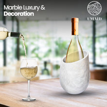 Marble Wine Chiller for Parties and Dinner, Holds Any 750ml Bottle, Ideal Gifts for the Bar & Wine Lovers, (White Marble)